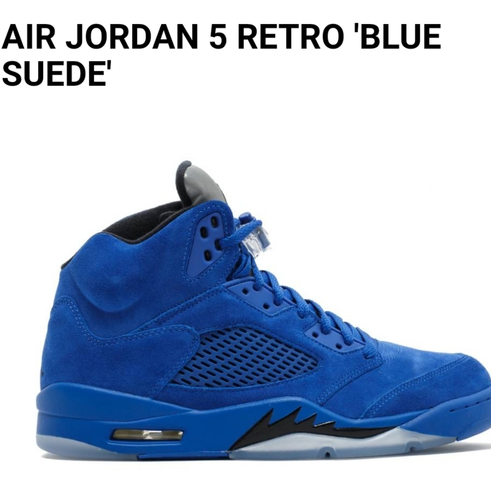 Air Jordan 5 Retro Blue Suede Authentic Size 11.5